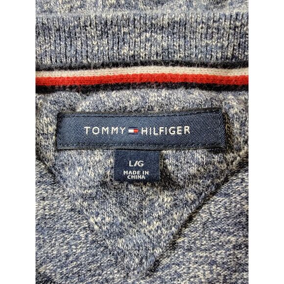 Tommy Hilfiger Blue V-neck Men's Sweater - Large - Picture 7 of 8